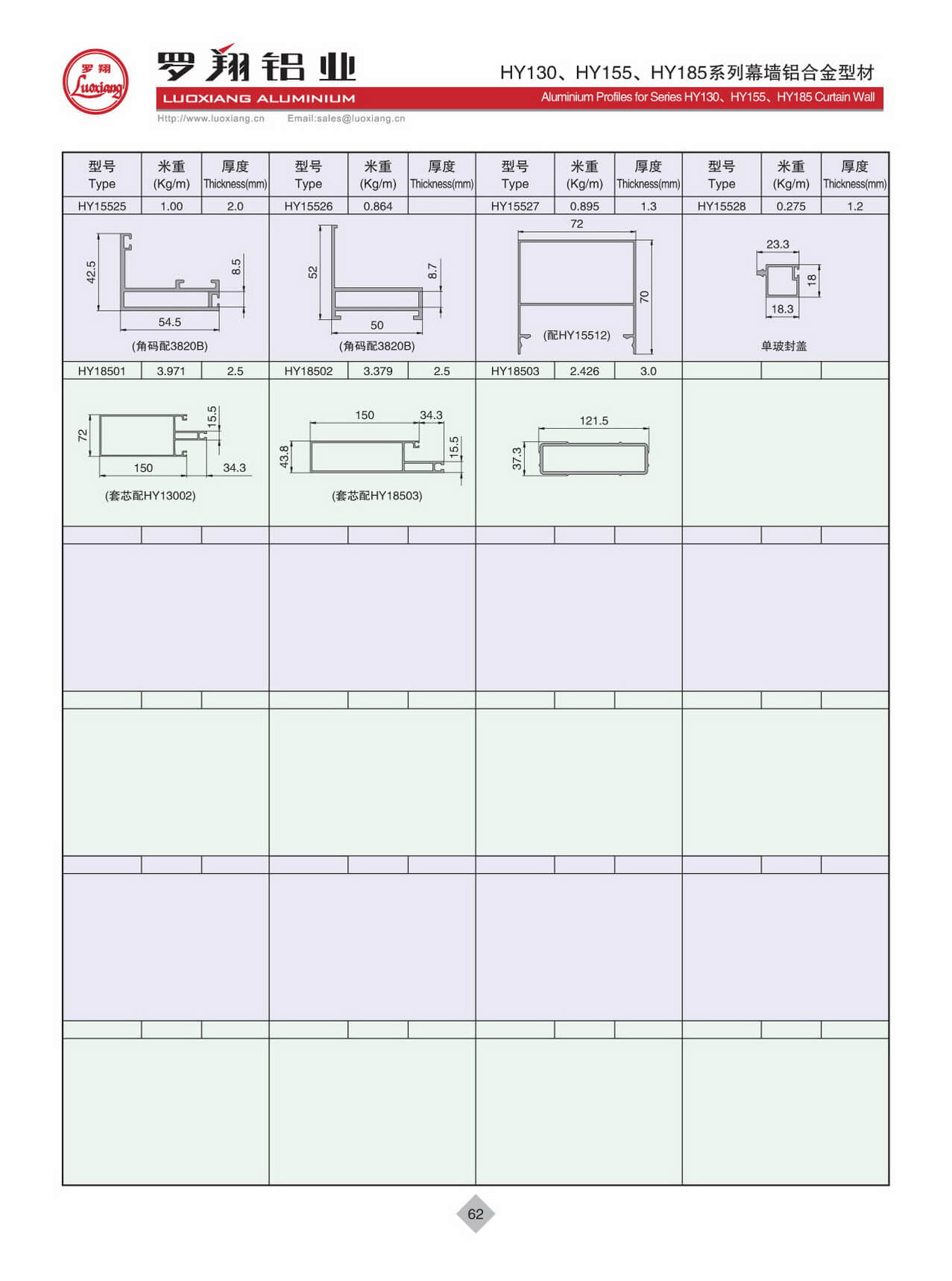HY130、HY155、HY185系列幕墙