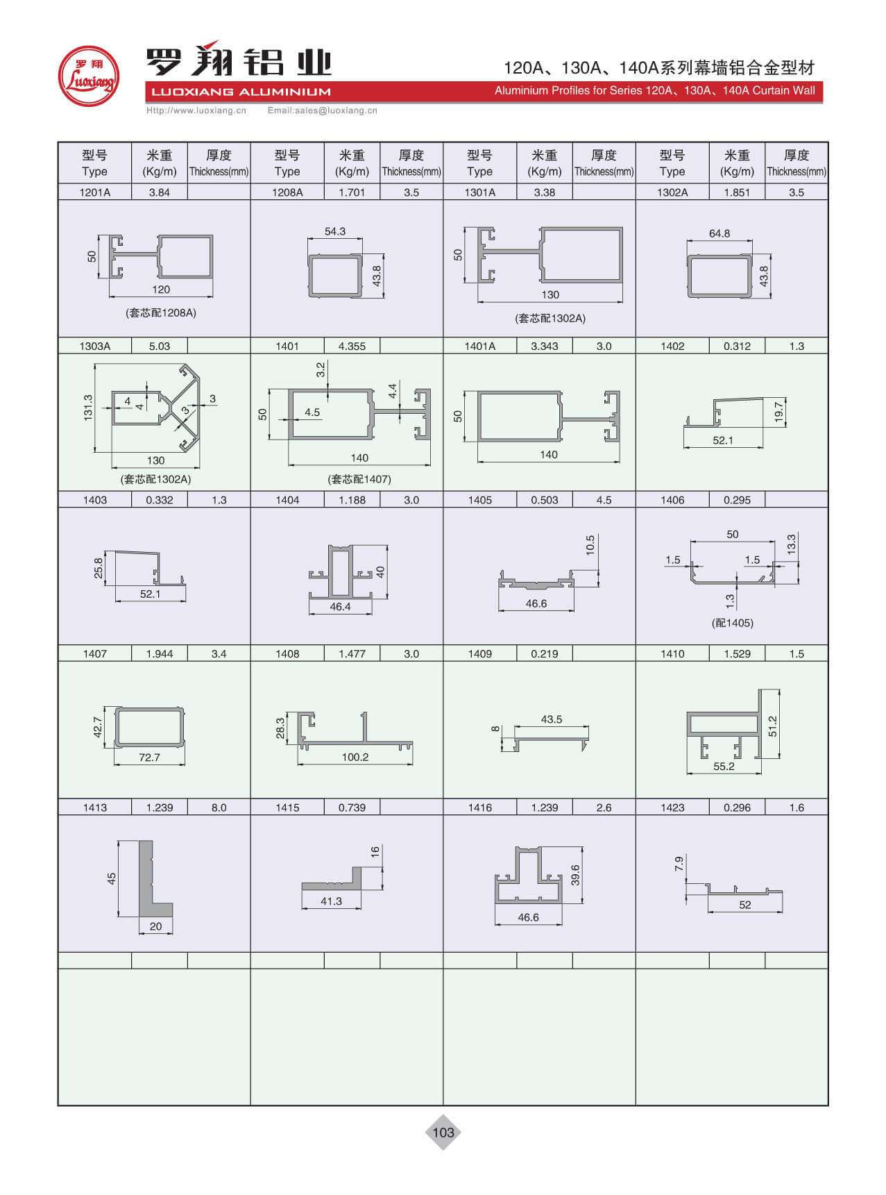 120A、130A、140A系列幕墙